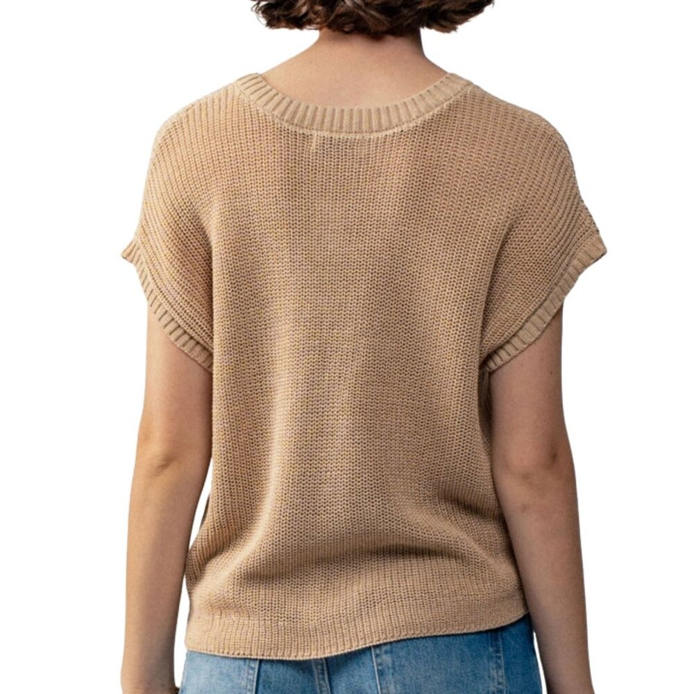 Relaxed Knit Short Sleeve Top